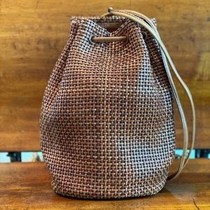 Woven back pack purse
